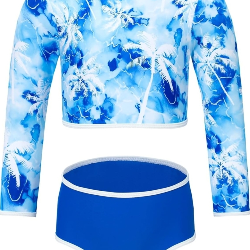 blibean Teen Girls Long Sleeve Swimsuits Beach Swimwear Size 14 Years